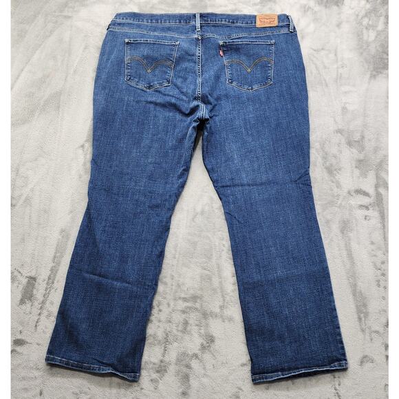 Levi's Jeans Womens 24W Blue Dark Wash Classic Straight Leg Stretch Denim Casual - Picture 3 of 15